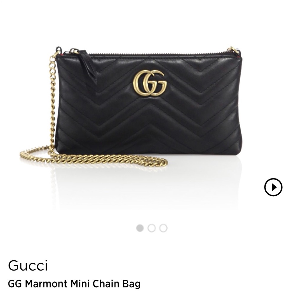 Gucci GG Marmont Mini Chain Bag BLACK